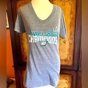 Woman’s NFL Pro Line Fanatics Eagles Super Bowl Championship V-neck T-shirt